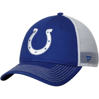 Men's Indianapolis Colts NFL Pro Line by Fanatics Branded Royal/White Core Trucker II Adjustable Snapback Hat 2759991